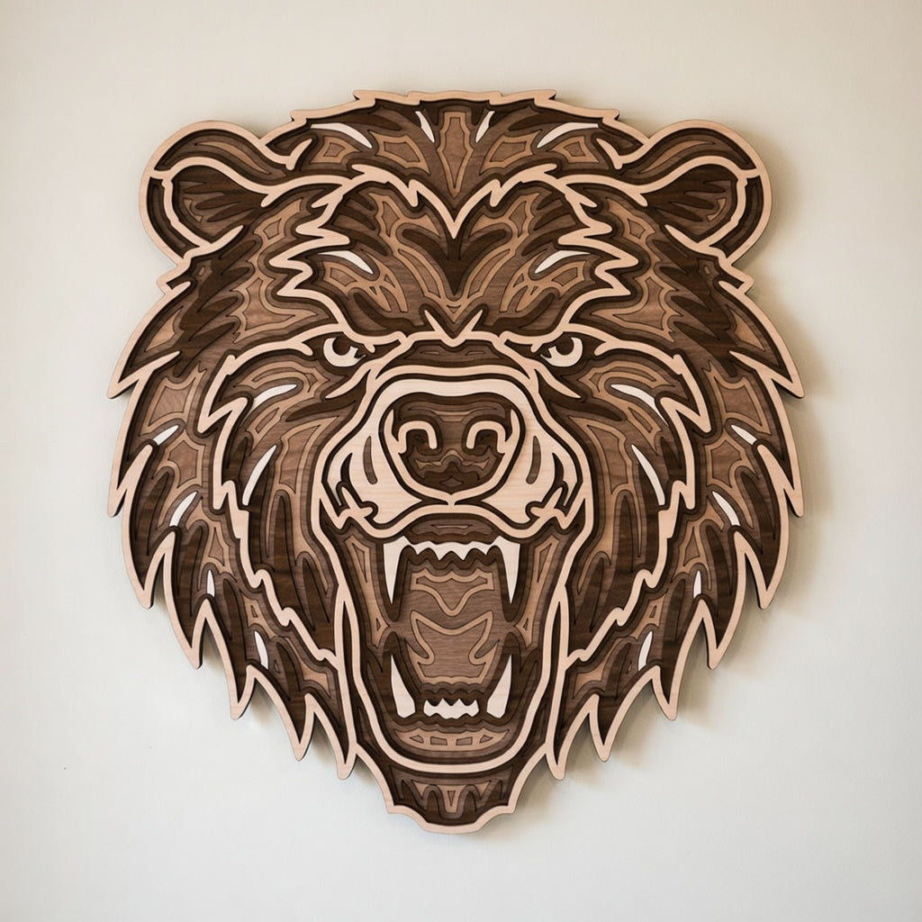 Bear - Layered Line Design - Digital File Digital My Custom Designs