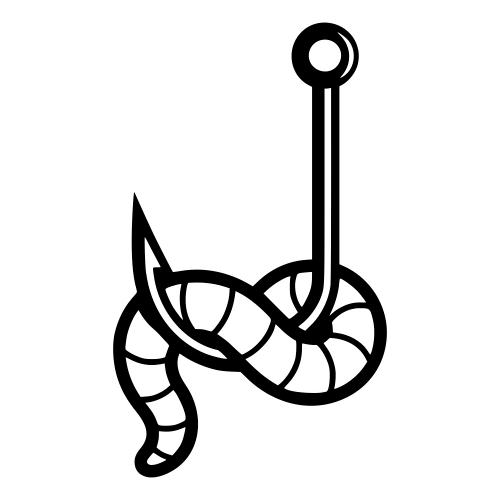 Fish Hook with Worm - Digital File - XCS Friendly Digital My Custom Designs PDF