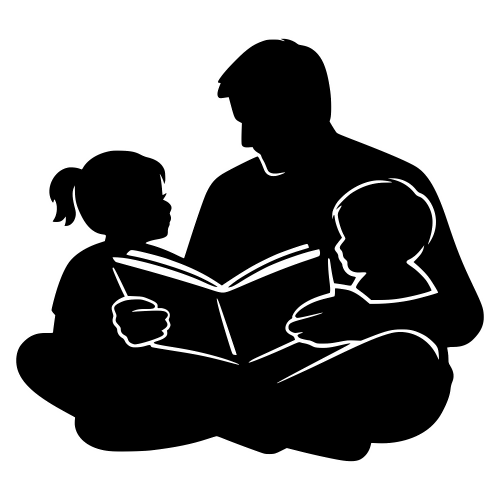 Reading Time with Dad - Vector Graphics - Digital File Digital My Custom Designs PDF