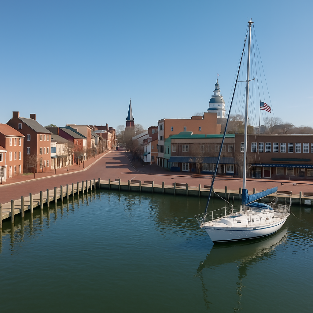 Annapolis City Dock and Harbor - Maryland United States - Rendered - Digital File Digital My Custom Designs PDF