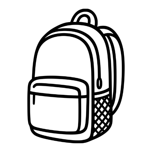 School Backpack Sketch - Digital File - XCS Friendly Tumbler My Custom Designs PNG