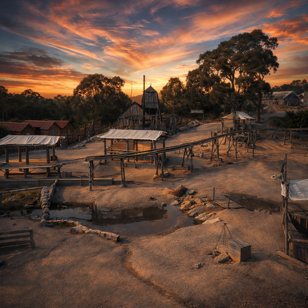 Gold Panning and Diggings - Sovereign Hill, Ballarat Victoria - Australia - Rendered - Digital File Digital My Custom Designs PDF