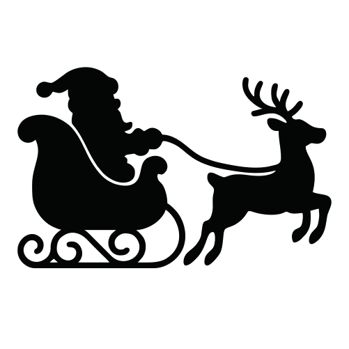 Santa Sleigh Silhouette - Digital File - XCS Friendly Digital My Custom Designs PDF