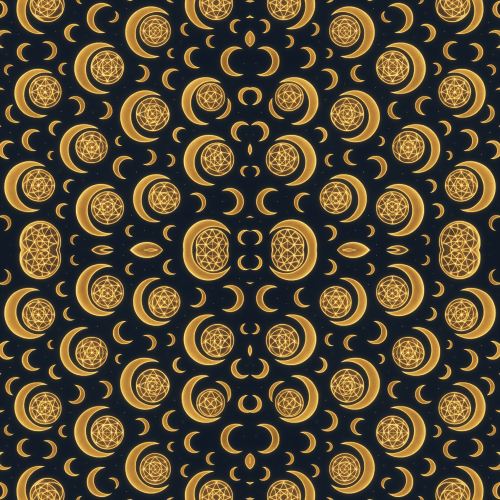 Space and Cosmic - Celestial Moons With Glowing Geometric Craters - Pattern - Digital file Digital My Custom Designs PDF