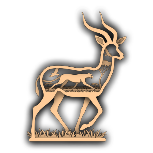 Gazelle Layered Nature Design - Digital File Digital My Custom Designs SVG