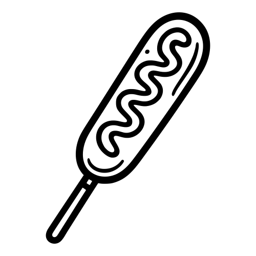 Corn Dog Outline - Digital File - XCS Friendly Digital My Custom Designs PDF