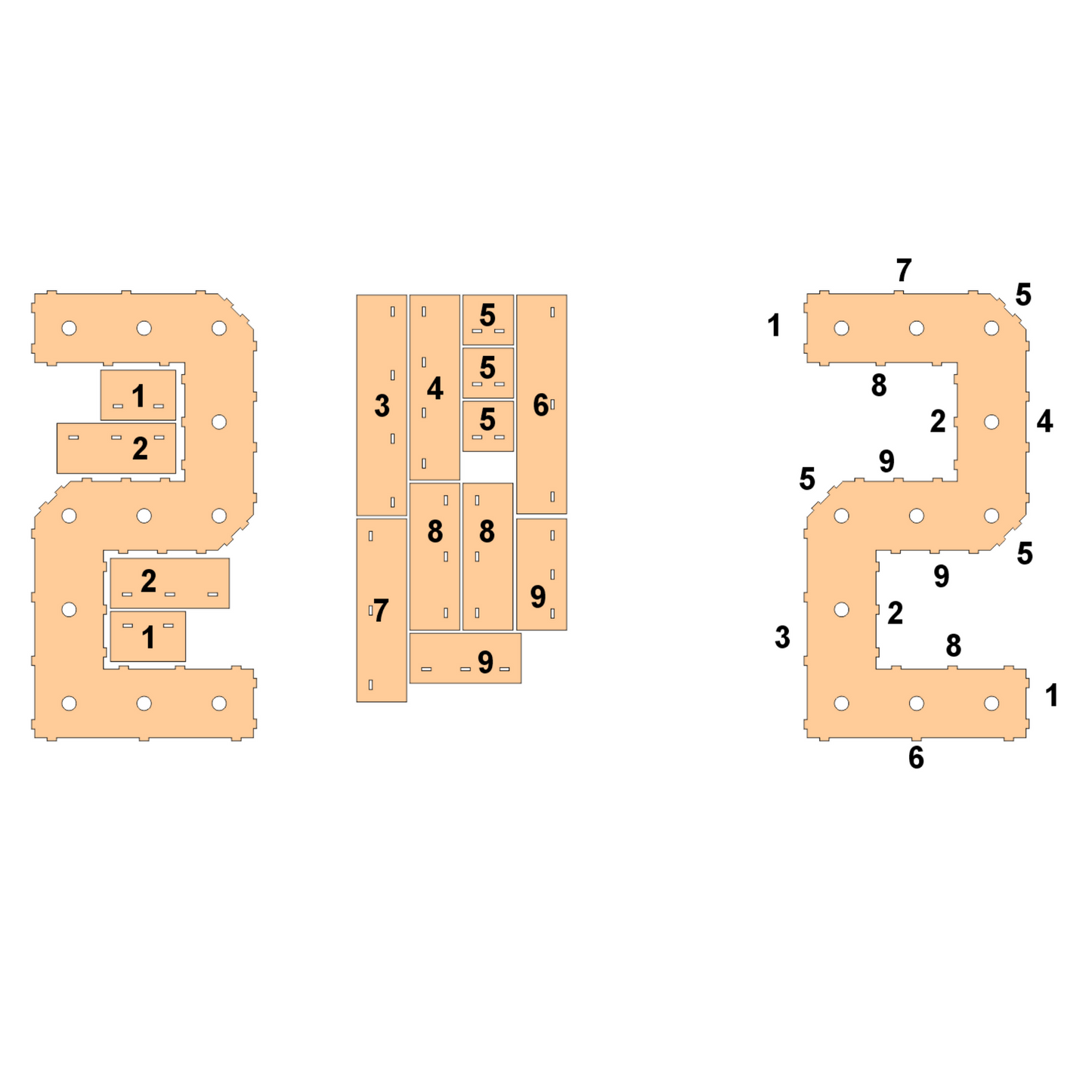 #2 Marquee Number Templates - 3D Projects - Digital File - ZIP File - Digital