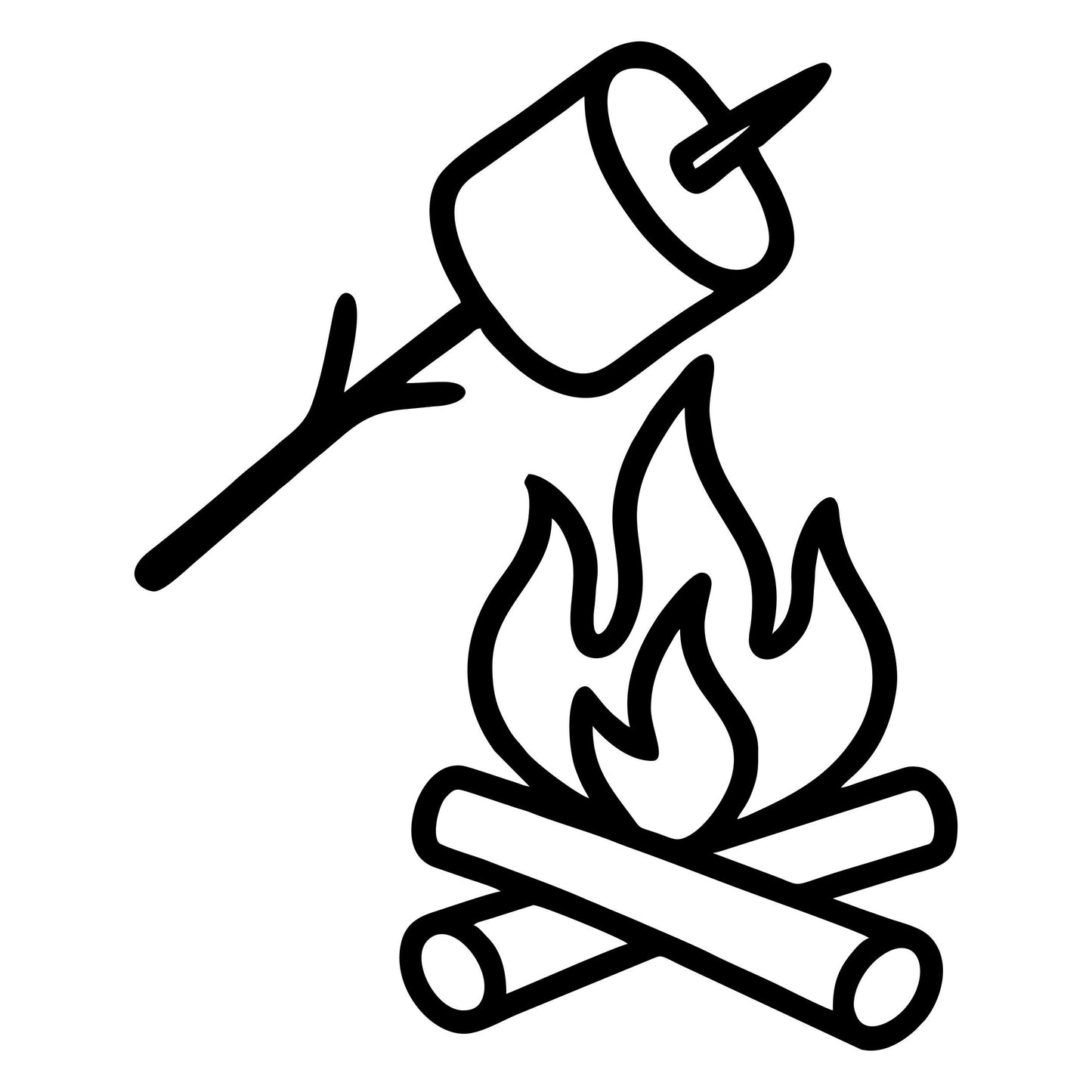 Roasting Marshmallow Cartoon - Digital File - XCS Friendly Digital My Custom Designs PNG