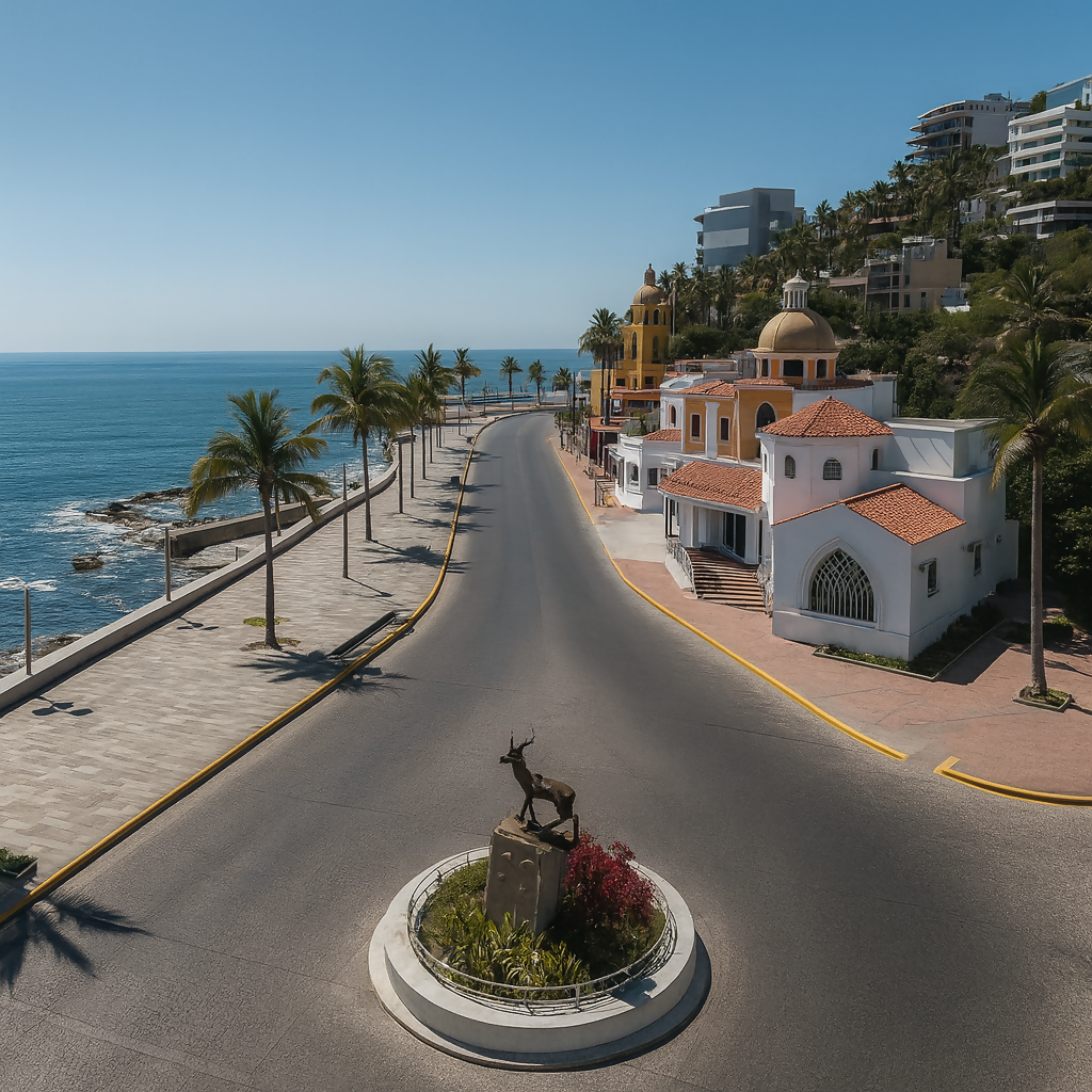 Mazatlán boardwalk (Mazatlán Malecón) - Sinaloa Mexico - Rendered - Digital File Digital My Custom Designs PDF