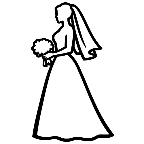 Bride Silhouette - Digital File - XCS Friendly Digital My Custom Designs PDF