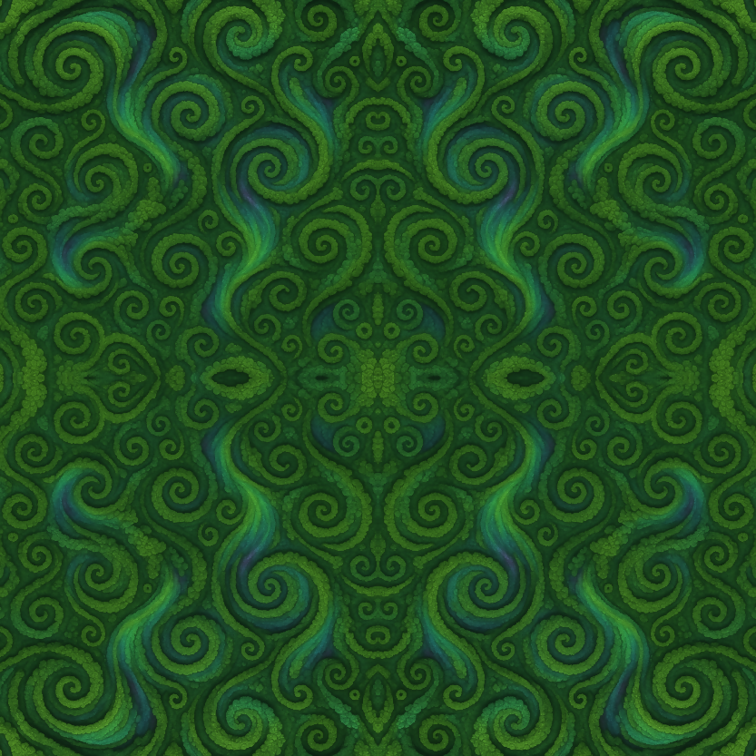 Floral and Botanical - Aurora Inspired Moss And Lichen Swirls - Pattern - Digital File Digital My Custom Designs PDF