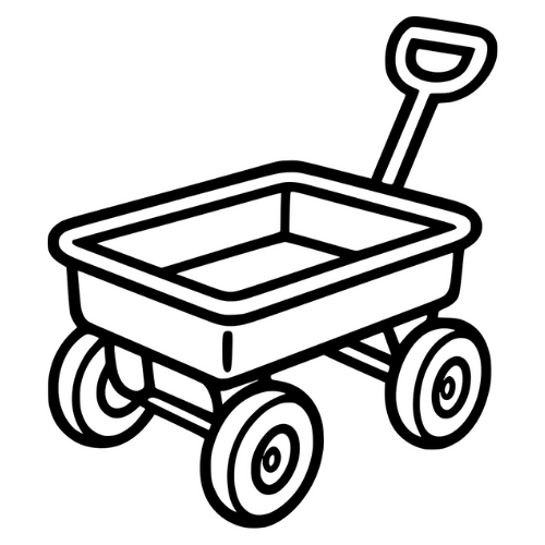 Toy Wagon Sketch - Digital File - XCS Friendly Tumbler My Custom Designs PNG