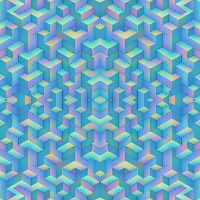Geometric Abstract - Escher-style Interlocking Cubes Pattern - Digital File Digital My Custom Designs PDF