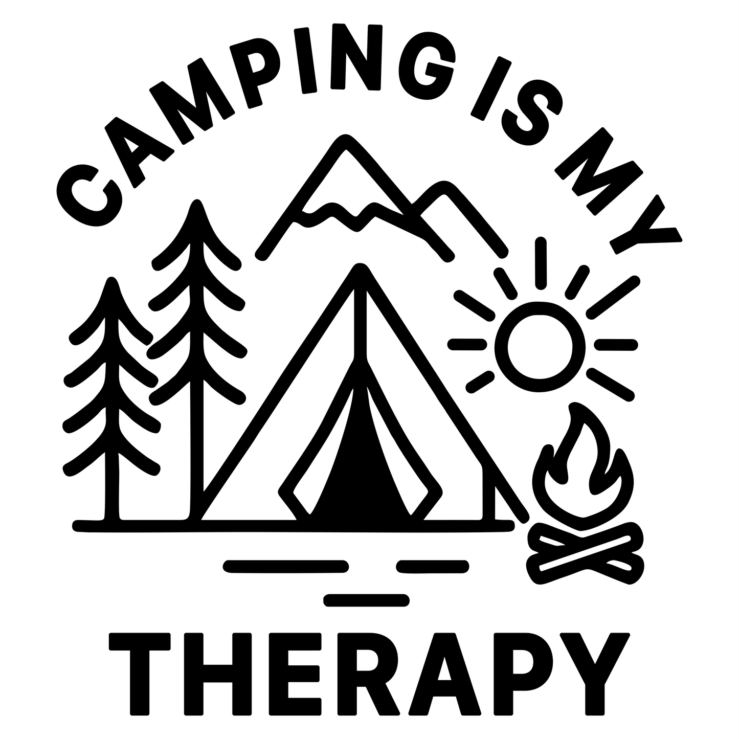 Camping Is My Therapy - Digital File - XCS Friendly Digital My Custom Designs PNG