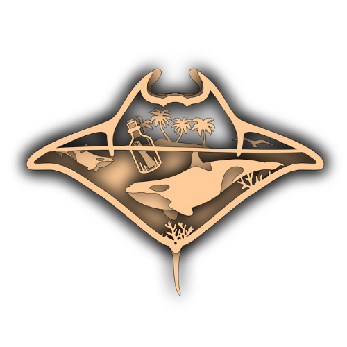 Manta Ray Nature Layered Design - Digital File Digital My Custom Designs SVG
