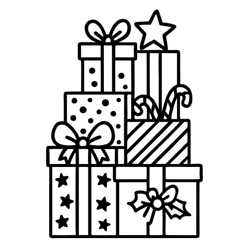 Gift Pile Sketch - Digital File - XCS Friendly Digital My Custom Designs PDF