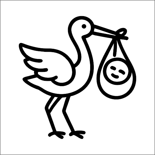 Stork Carrying a baby - Digital File - XCS Friendly Tumbler My Custom Designs PNG