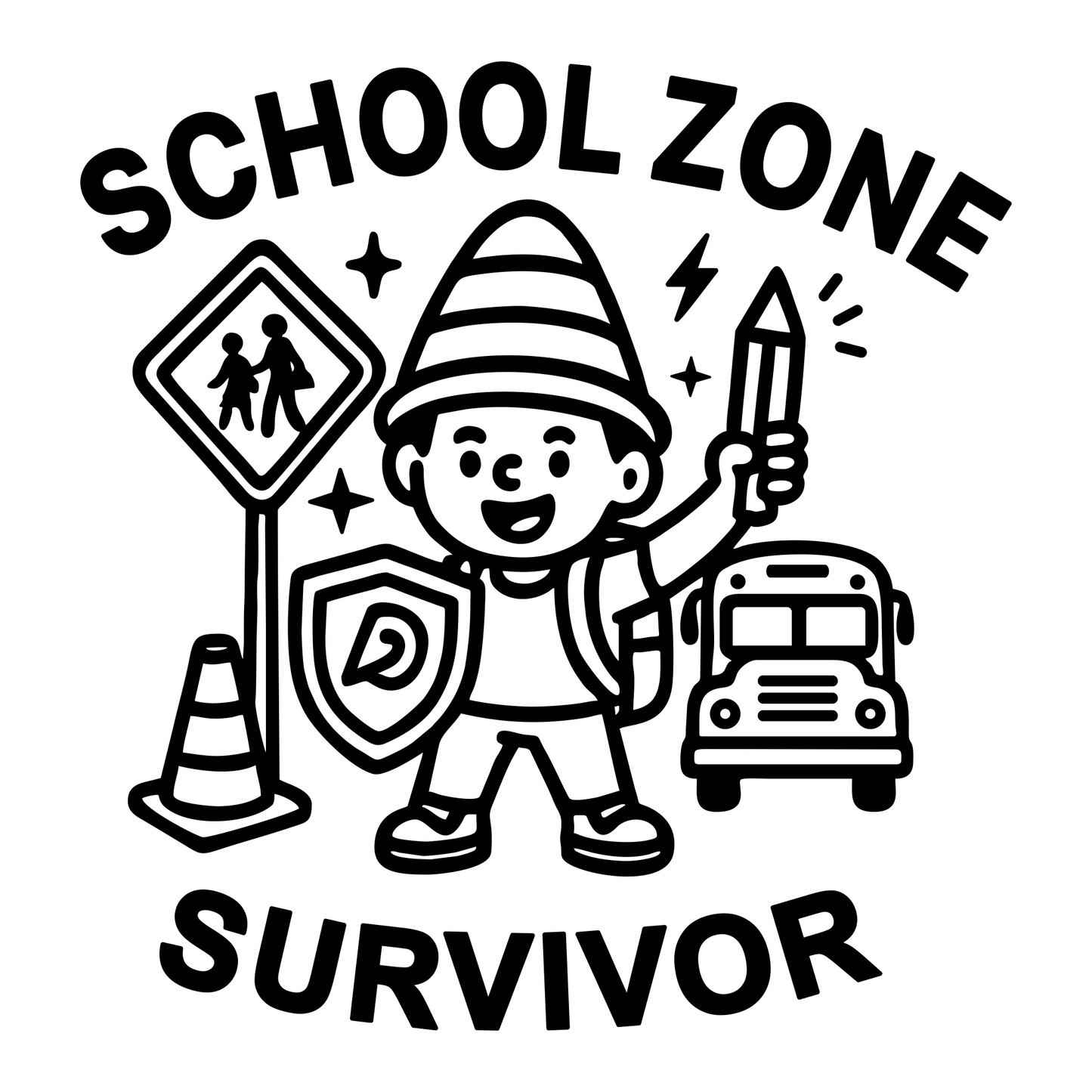 Funny School Zone Survivor - Digital File - XCS Friendly Tumbler My Custom Designs PNG