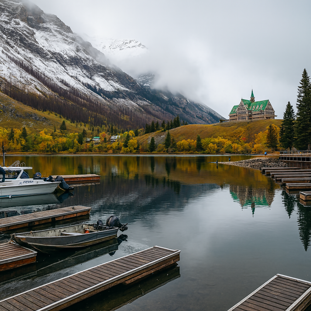 Lakeside Waterton - Glacier International Peace Park - Alberta Canada- Rendered - Digital File Digital My Custom Designs PDF