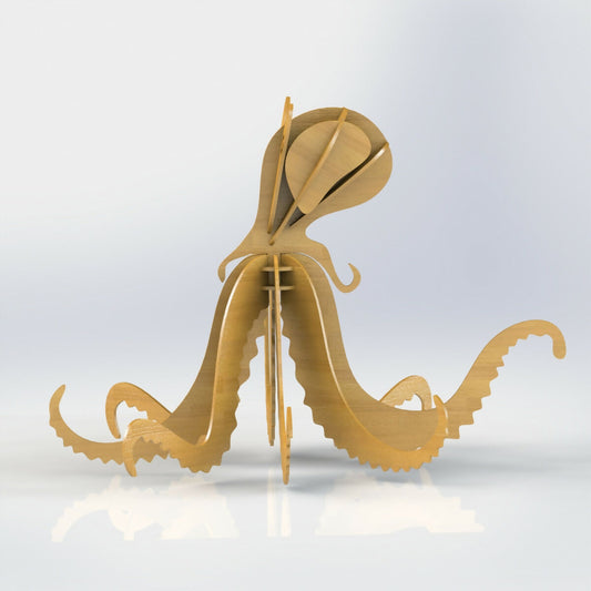 Octopus - 3D Puzzle Project - Laser Cut Zip File - Digital File Digital My Custom Designs ZIP File