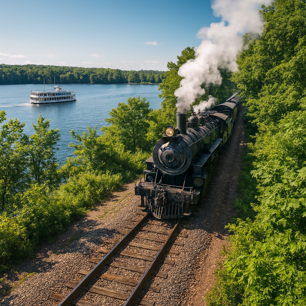 Connecticut River - Essex Steam Train and Riverboat - Connecticut United States - Rendered - Digital File Digital My Custom Designs PDF