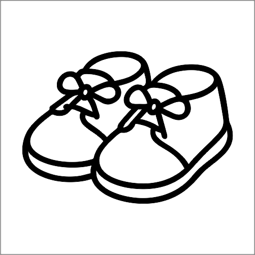 Baby Shoes Outline - Digital File - XCS Friendly Tumbler My Custom Designs PNG