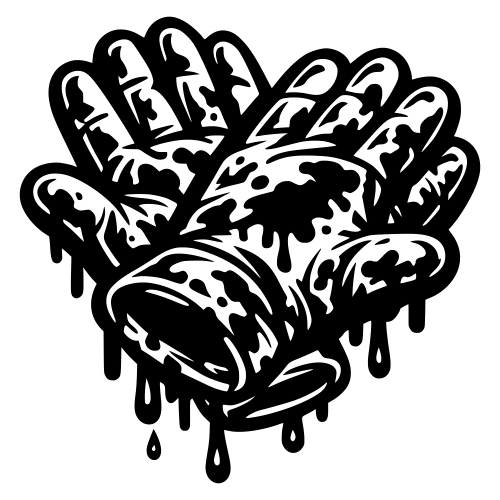 Oil-Stained Gloves Design - Vector Graphics - Digital File Digital My Custom Designs PDF