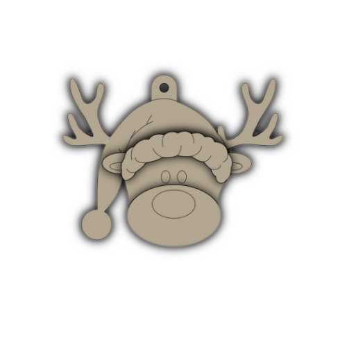 Rudolph Reindeer Ornament Layered - Digital File Digital My Custom Designs SVG