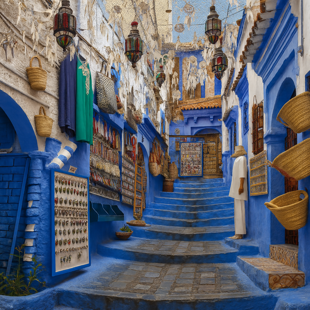 Local Market - Chefchaouen Morocco - Africa - Rendered - Digital File Digital My Custom Designs PDF