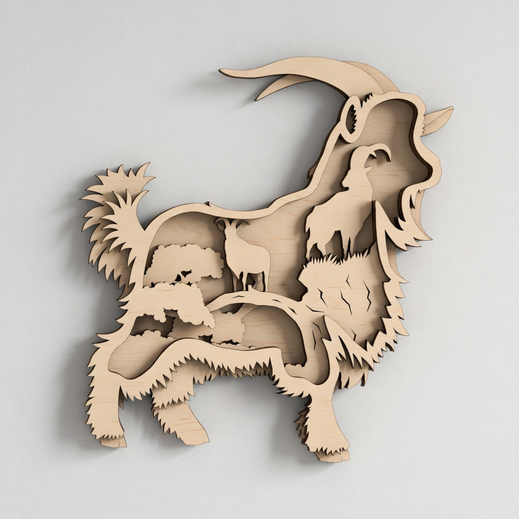 Mountain Goat - Layered Nature Designs - Digital File Digital My Custom Designs
