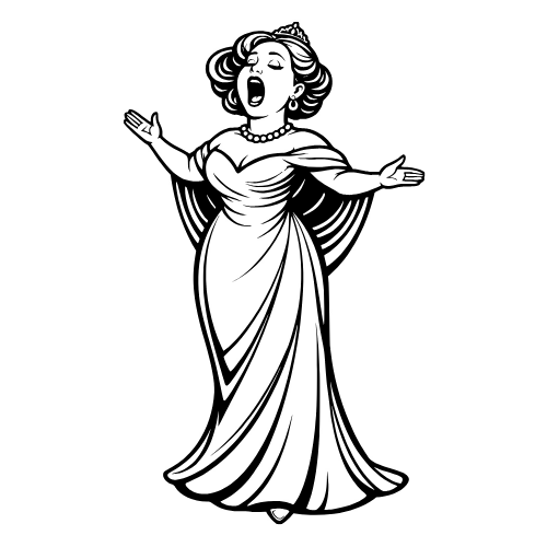 Opera Singer Outline - Vector Graphics - Digital File Digital My Custom Designs PDF