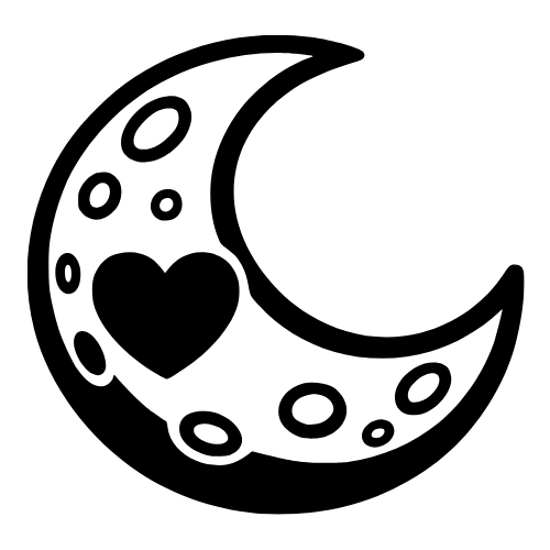 Moon with Heart Crater - Digital File - XCS Friendly Digital My Custom Designs PDF