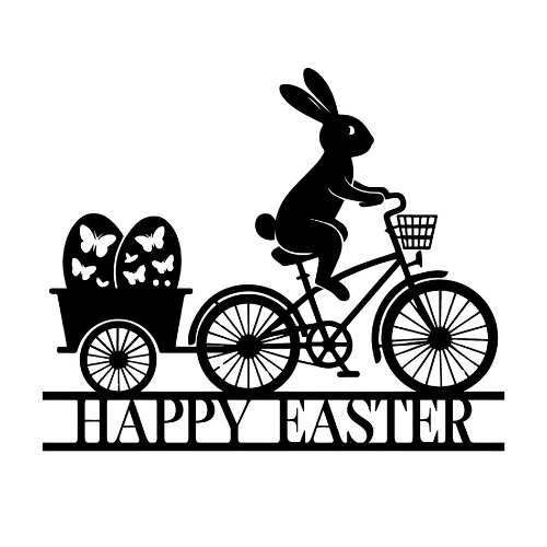 Easter Cycling - Wall Home Decor - Digital File Digital My Custom Designs ZIP File