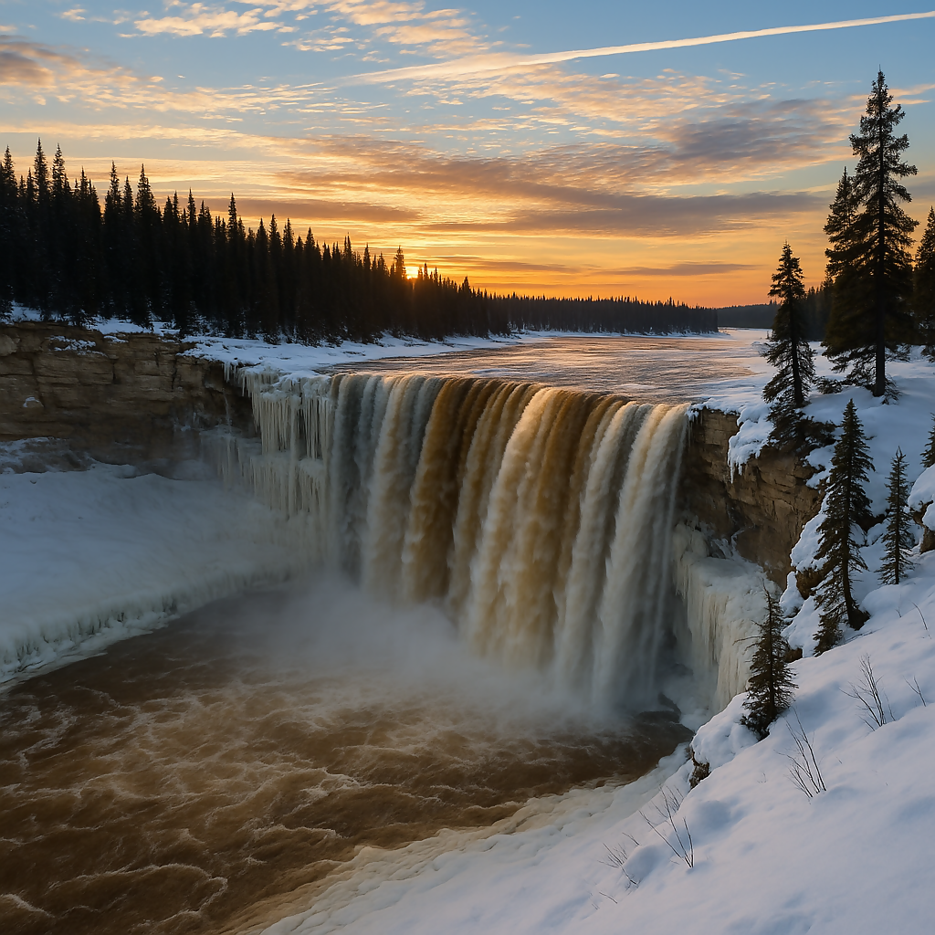 Alexandra Falls - Twin Falls Gorge Territorial Park - Northwest Territories Canada - Rendered - Digital FIle Digital My Custom Designs PDF