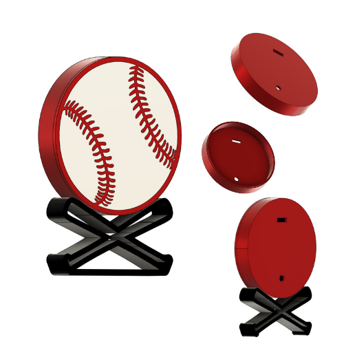 Baseball Wall Light Box - 3D Print File - Digital File Digital My Custom Designs