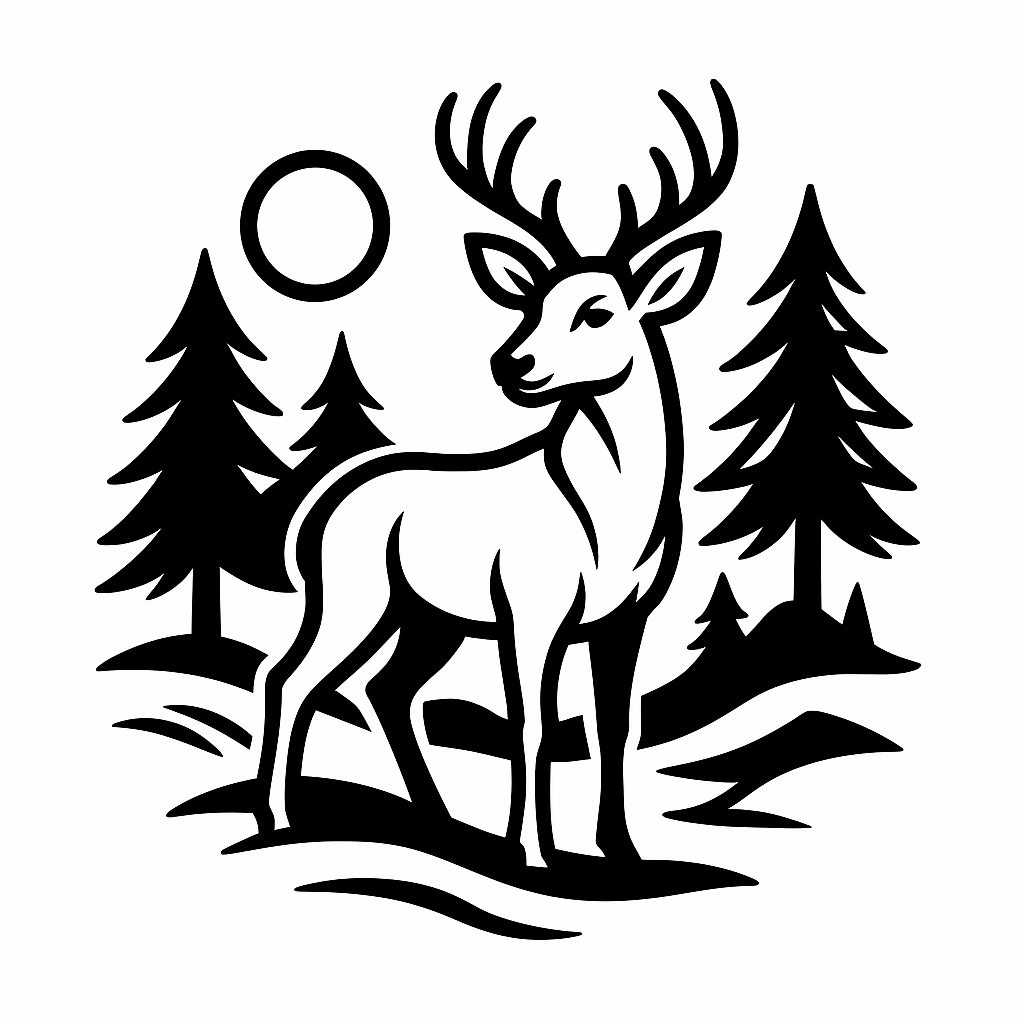 Woodland Deer Vector - Digital File - XCS Friendly Tumbler My Custom Designs