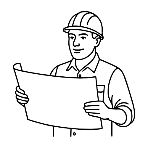 Worker Holding Blueprints - Digital file - XCS Friendly Digital My Custom Designs PDF
