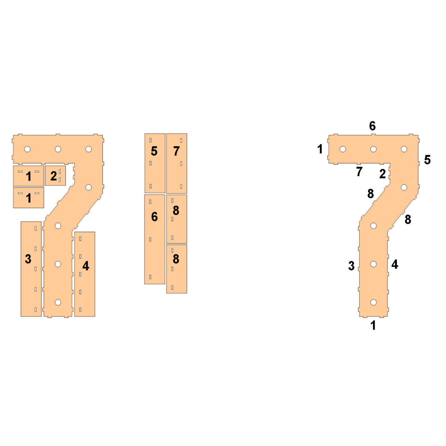 #7 Marquee Number Templates - 3D Projects - Digital File - ZIP File - Digital