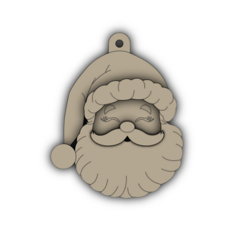 Santa Face Layered Ornament - Digital File Digital My Custom Designs SVG