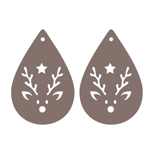 Reindeer Teardrop Cutout Earrings - Digital File Digital My Custom Designs SVG