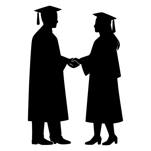 Graduates' Handshake Silhouette - Vector Graphics - Digital File Digital My Custom Designs PDF