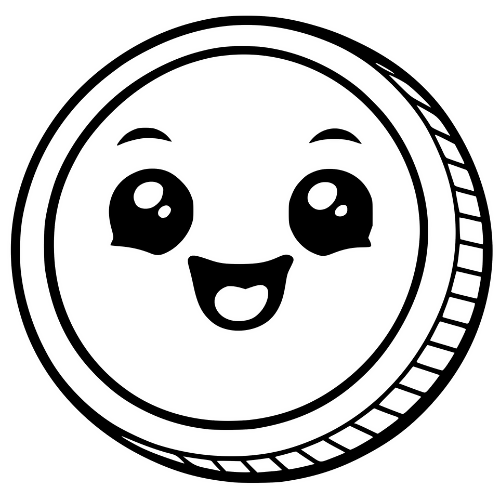 Cartoon Gold Coin Smiling - Digital File - XCS Friendly Digital My Custom Designs PDF