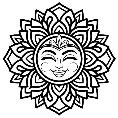 Cartoon Mandala Smiling - Digital File - XCS Friendly Digital My Custom Designs PDF