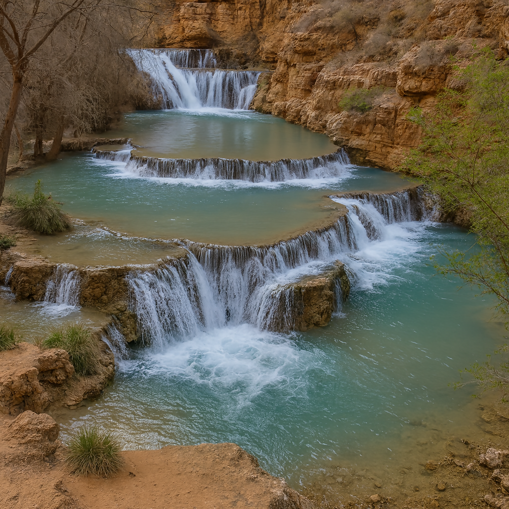 Beaver Falls - Havasupai Indian Reservation - Arizona United States - Rendered - Digital File Digital My Custom Designs PDF