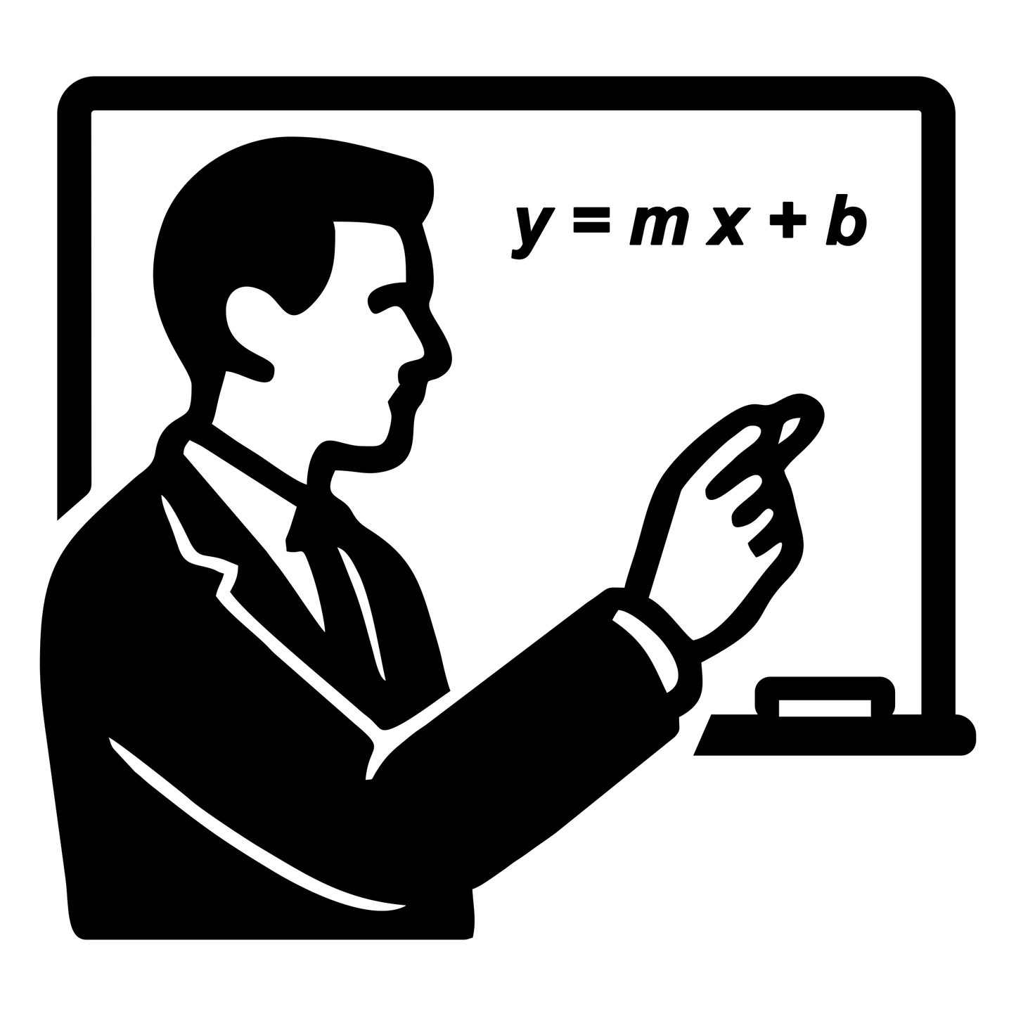 Teacher With Chalk Silhouette - Digital File - XCS Friendly Digital My Custom Designs PNG