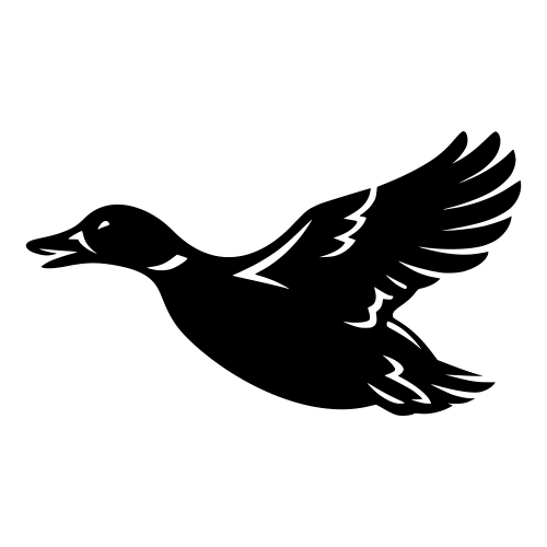 Duck Flying Silhouette - Vector Graphics - Digital File