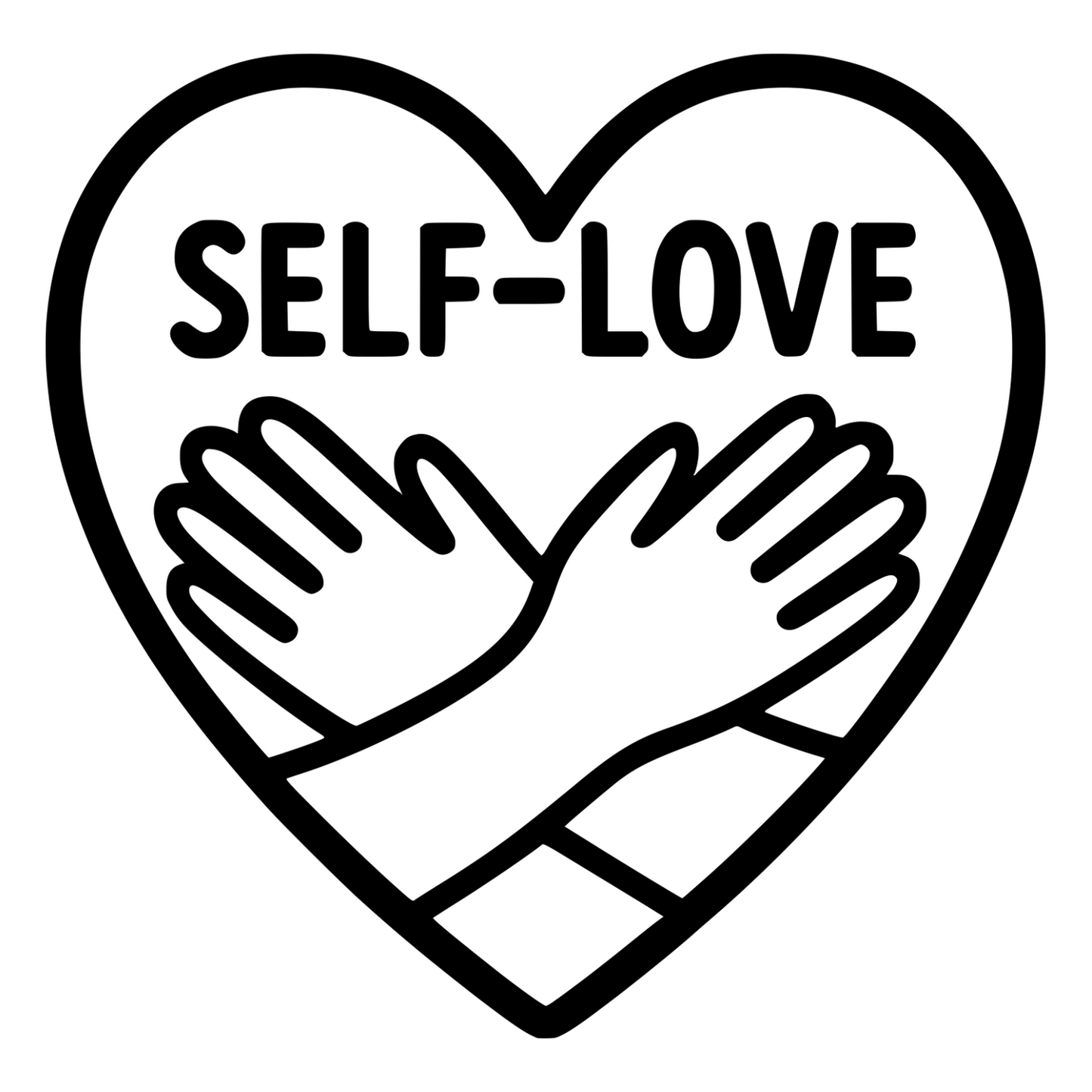 Self-love Heart Sketch - Digital File - XCS Friendly Digital My Custom Designs PNG