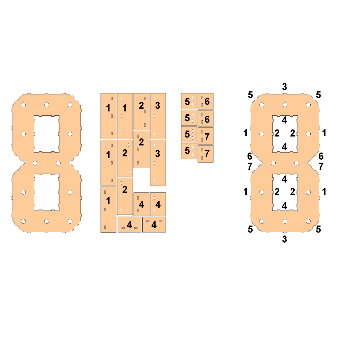 #8 Marquee Number Templates - 3D Projects - Digital File - ZIP File - Digital