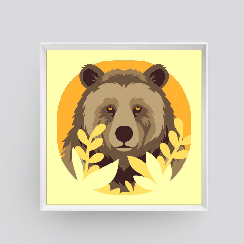 Wild Grizzly Bear Shadowbox - Animals - Digital File Digital My Custom Designs ZIP File