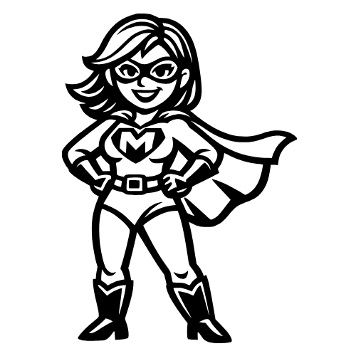 Cartoon Superhero Mom - Digital File - XCS Friendly